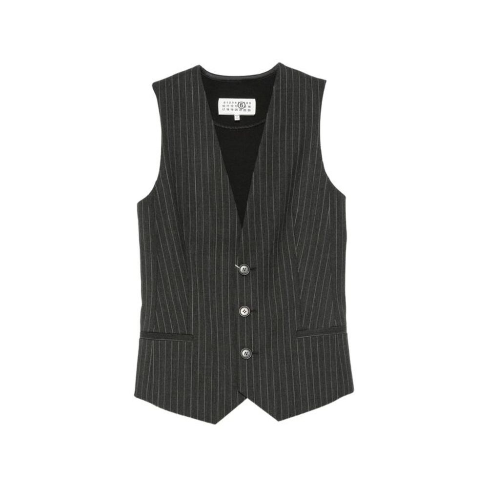 Mm6 Maison Margiela Grey Jackets - Waistcoat & Gilets Women